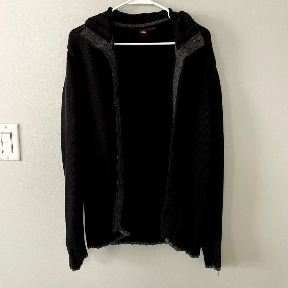 4 You large cotton knit full button down sweater casual thick comfortable warm